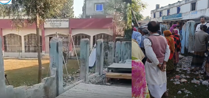 শেরপুর ভীমগঞ্জ সরকারি প্রাথমিক বিদ্যালয় সহ তিনটি শিক্ষাপ্রতিষ্ঠানের সীমানা প্রাচীর ভাঙচুর, গ্রেফতার ৫
